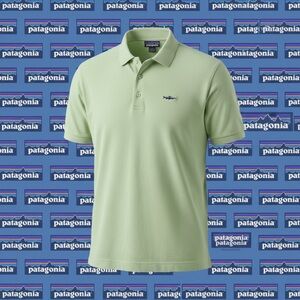 Patagonia Men's Light Green Polo Shirt organic cotton size M